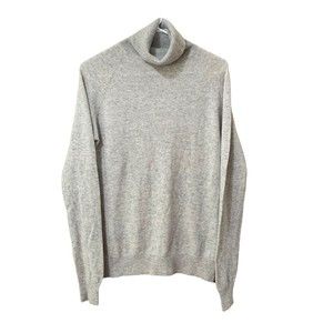 Tex Woman Large Cashmere Sweater Gray Turtleneck Classic Long Sleeve Soft